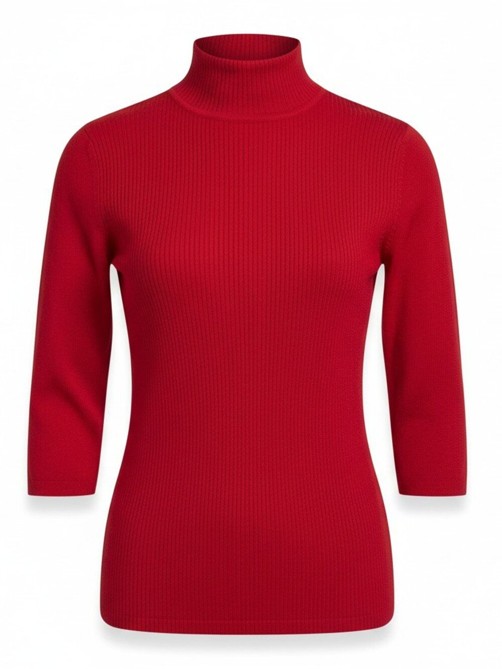 VTG Y2K Arden B Red Mock Neck Top 3/4 Sleeve Medium
